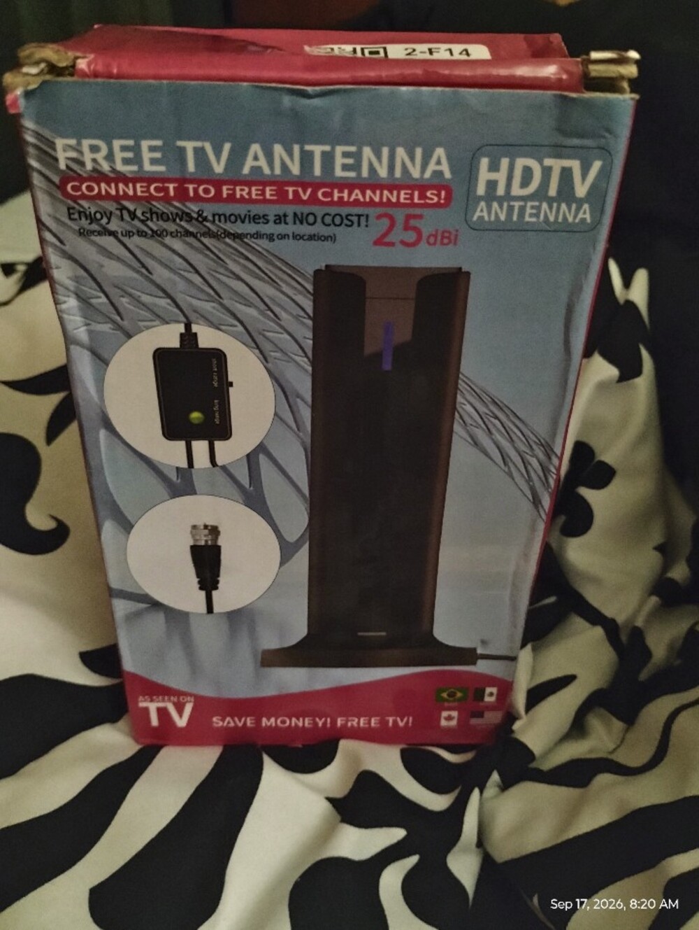Black HDTV Free TV Antenna - Indoor Digital Antenna